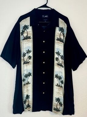 Paradise Collection MEN'S Retro-Style Tropical Button-Down Shirt, Size 2XLT
